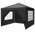Tonnelle Extérieure Pliable 3x3 avec Parois Latérales et Fenêtres pour Événements