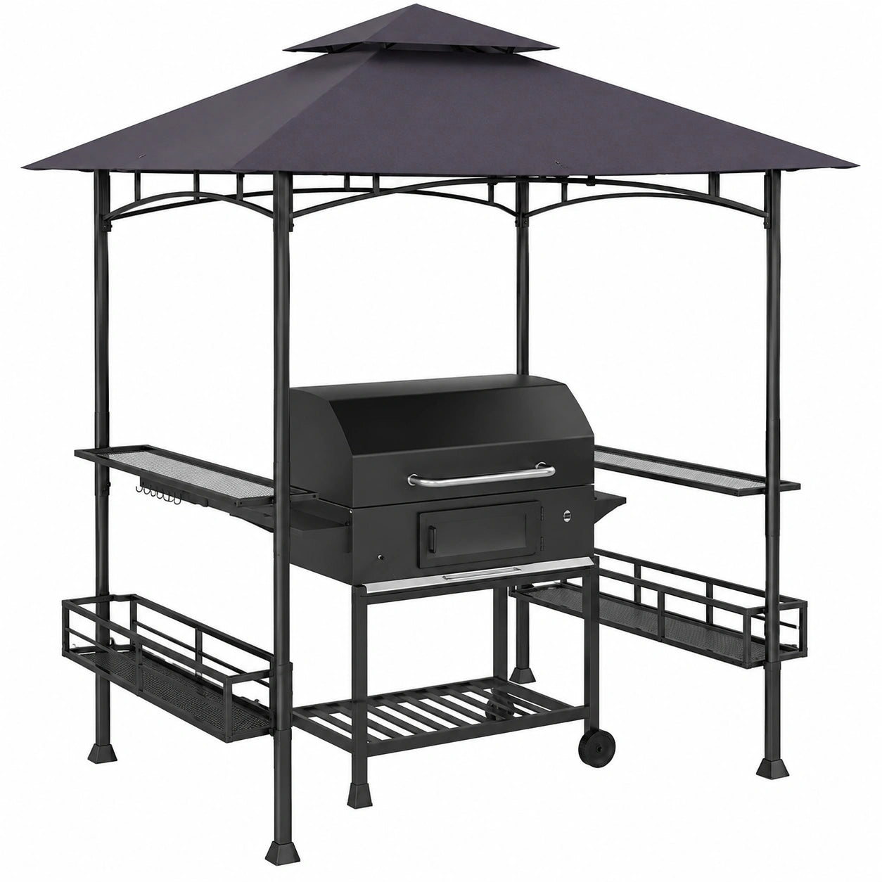 Tonnelle de Barbecue avec Espace de Rangement et Structure Métallique