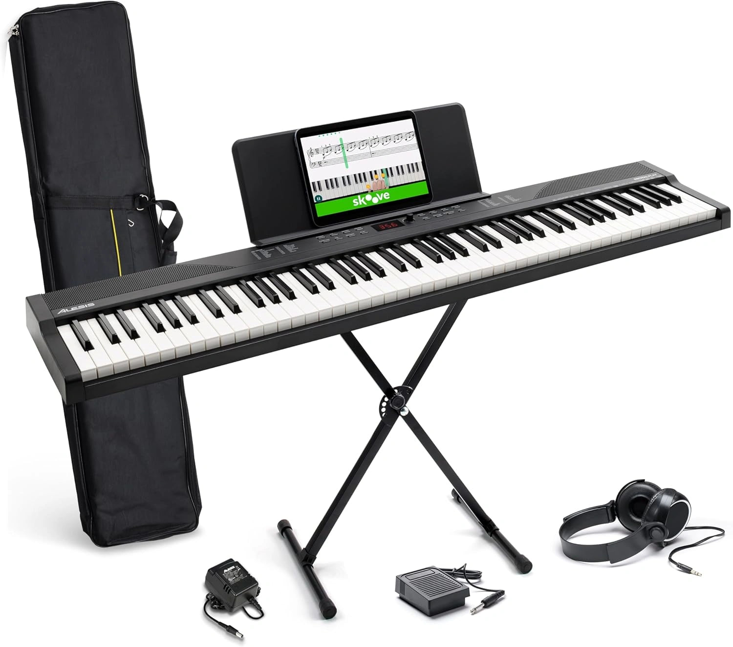 Piano Numérique 88 Touches Alesis avec Accessoires Complets et Leçons Intégrées