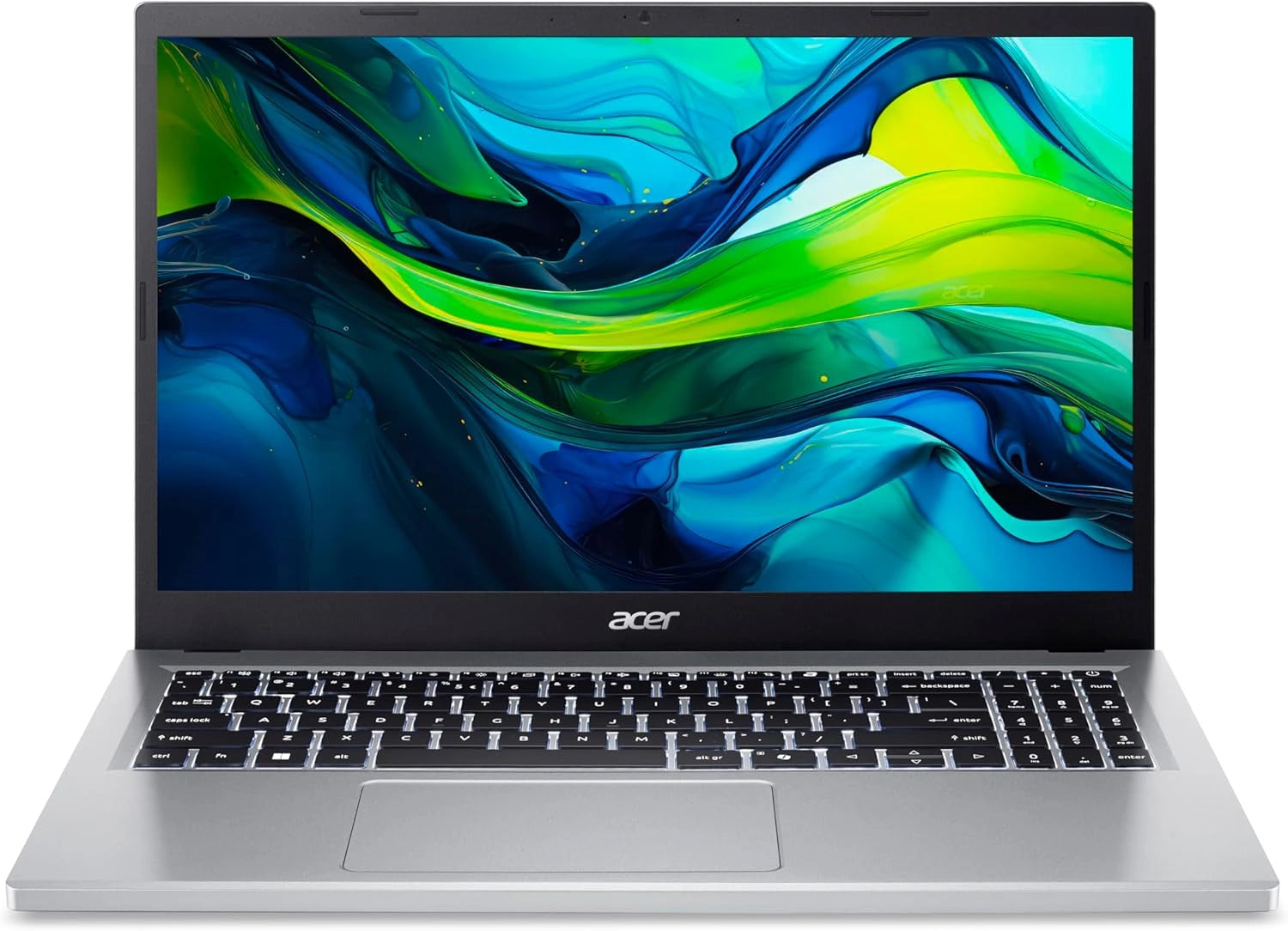 Acer Aspire Go 15 I Ordinateur Portable 15,6'' FHD I Intel Core i3-N355 I 8 Go RAM I 512 Go SSD I Carte Graphique Intel I Windows 11 Home I Argent I Clavier AZERTY FR