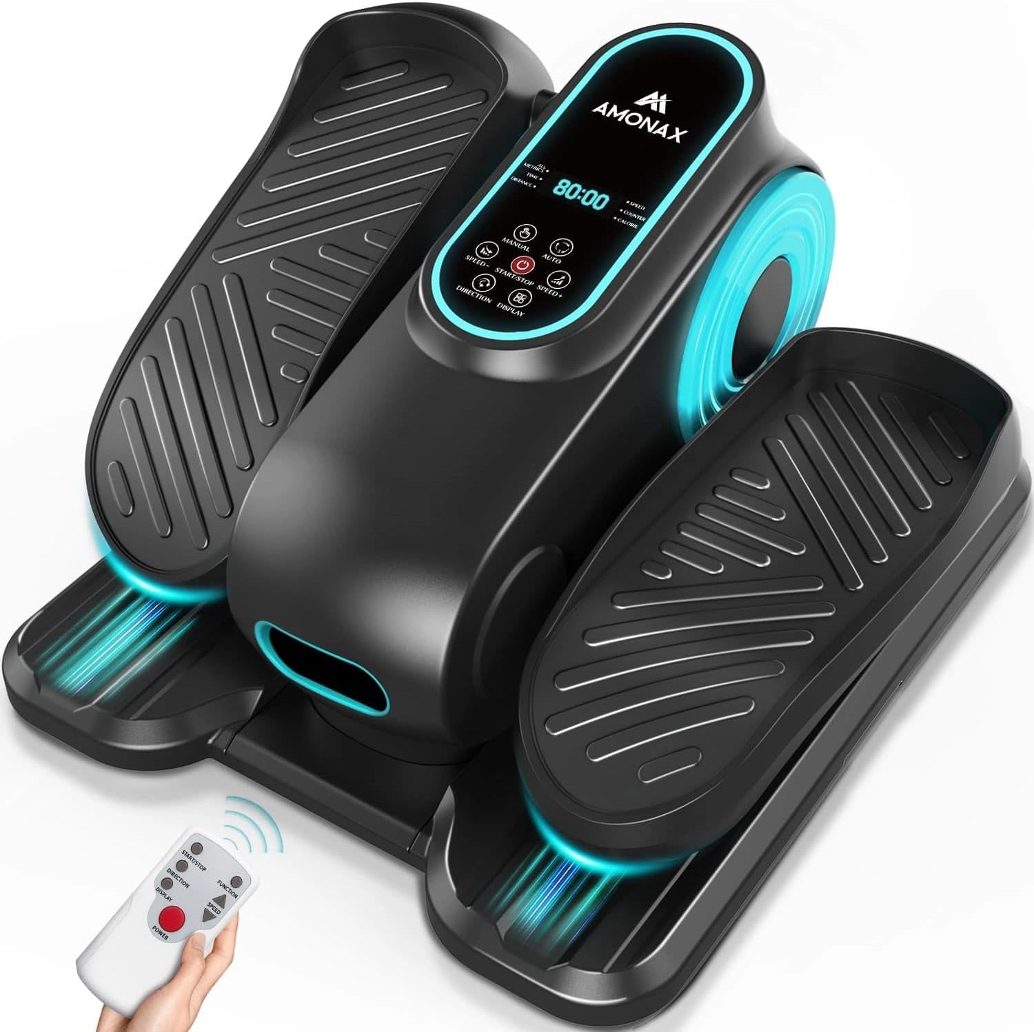 Pédalier Électrique Amonax pour Rééducation à Domicile, Mini Vélo Elliptique Motorisé pour Entraînement Cardio