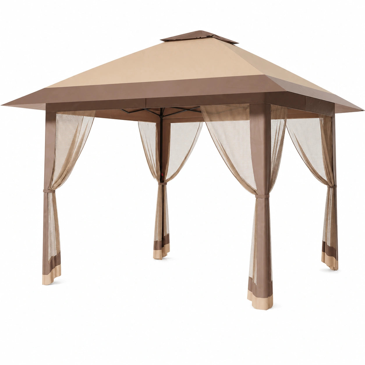 Pavillon de Jardin 4x4 m avec Moustiquaire, Tente Extérieure Pliable