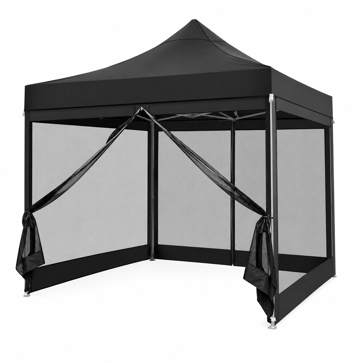 Tonnelle Pliante Extérieure Imperméable 3x3m avec Parois Latérales en Maille