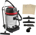 Aspirateur Industriel 3000W 80L Inox pour Eau et Poussière avec Accessoires