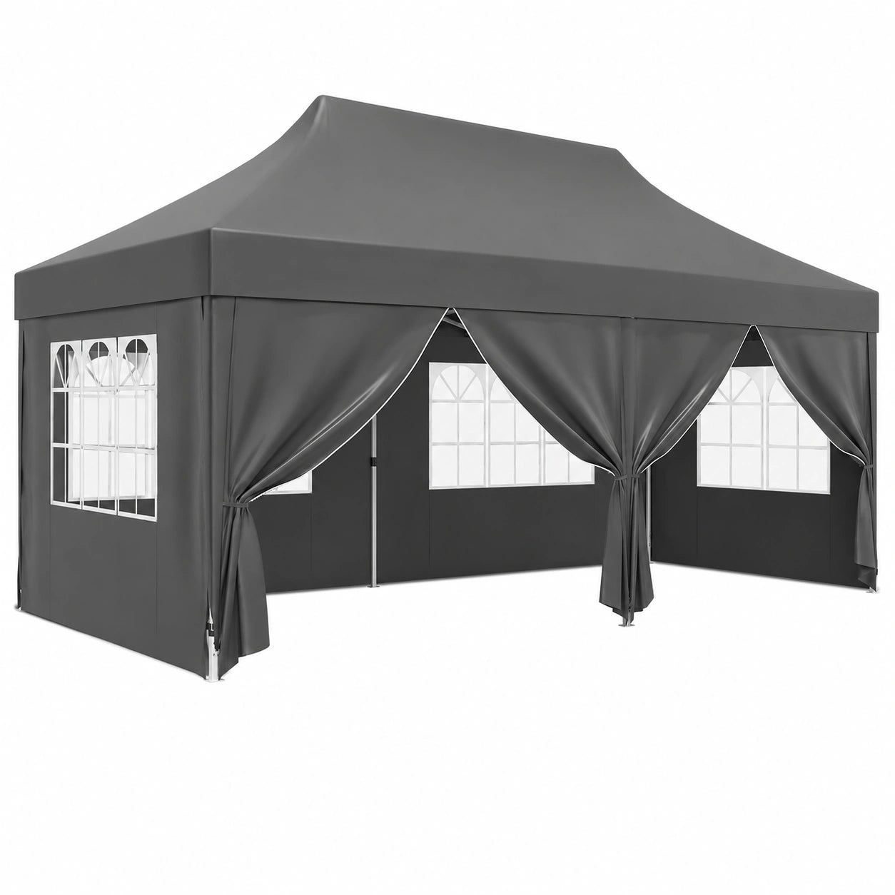 Tonnelle Pliante 3x6 avec Hauteur Intérieure Supplémentaire, Toile Imperméable, Robuste et Durable, Idéale pour Jardin et Camping