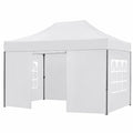 Tonnelle Pliante Imperméable 3x4.5m avec Parois Latérales