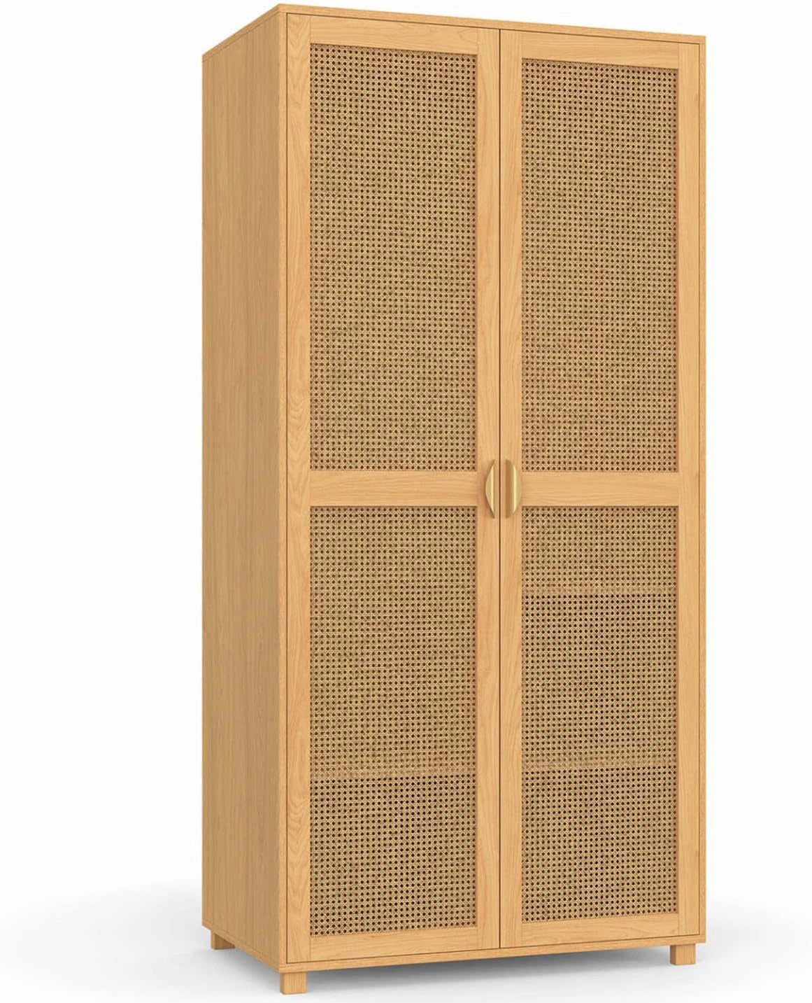 IDMarket - Armoire 2 Portes en Bois EDHEN avec Canne et Étagères de Rangement 80 cm