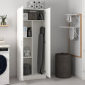 Dmora - Armoire de Rangement Multifonctionnelle Blanche avec Étagères, 2 Portes, 73x37x180 cm