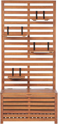 Coffre de Rangement Extérieur en Bois d'Acacia avec Étagères, 80 cm - Matino