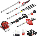 AOSOME Outil de Jardin Multifonction 5 en 1 à Essence, Taille-Haies, Tronçonneuse, Débroussailleuse Professionnelle 52 cm³, 2.2 kW, 3 CV, 2 Temps