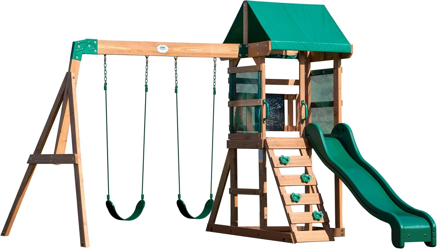 Aire de Jeux en Bois pour Enfants avec Portique et Toboggan