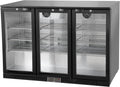 METRO Arrière Bar Professionnel 3 Portes 308L, Aluminium/Verre, Froid Ventilé, avec Serrure, Noir
