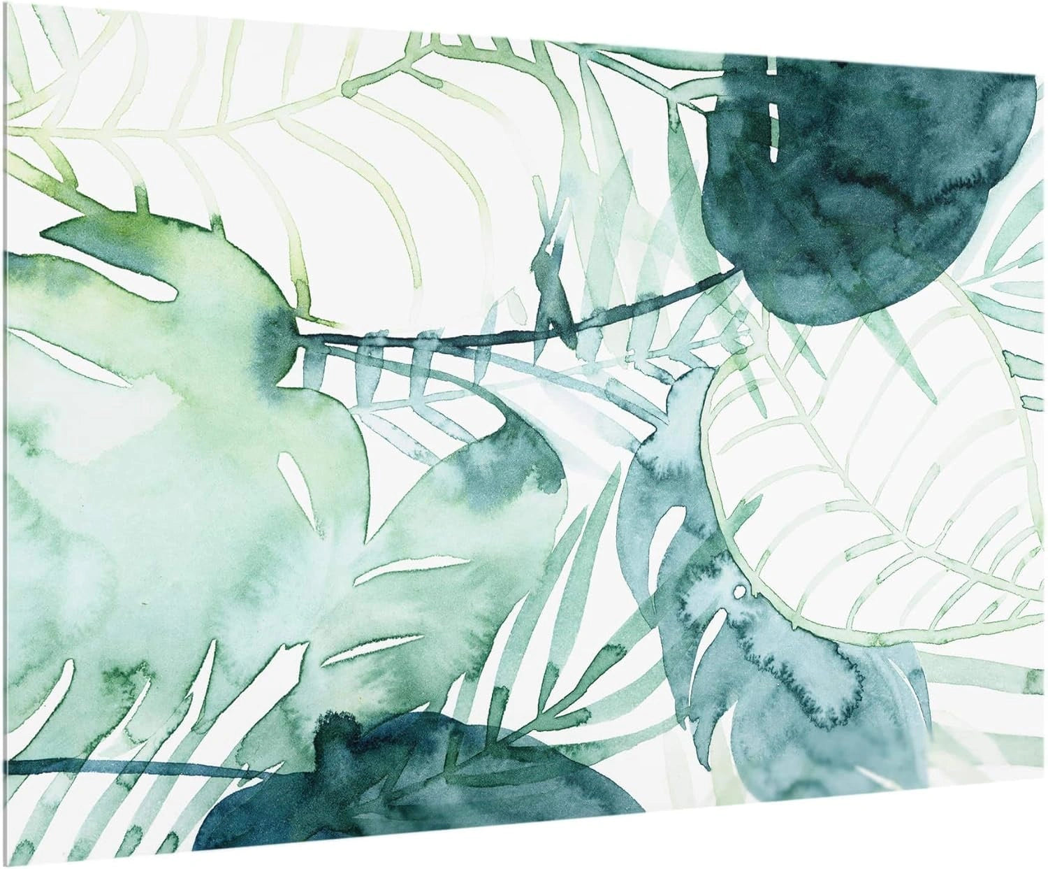Crédence en verre trempé motif tropical vert 60x40cm