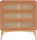 Commode en Rotin et Terracotta SIXTINE - 3 Tiroirs