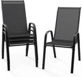 Ensemble de 4 Chaises d'Extérieur Empilables Bonnlo - Confort et Élégance pour Jardin et Terrasse, Montage Facile (Noir)