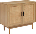 Buffet en Chêne et Rotin Amana - Style Moderne 90 cm