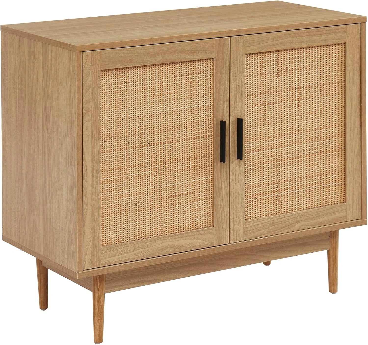 Buffet en Chêne et Rotin Amana - Style Moderne 90 cm
