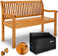Banc de Jardin en Bois 150 cm pour 3-4 Personnes, Capacité 320 kg | Meuble Extérieur pour Terrasse et Balcon
